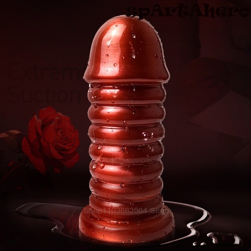 Red Huge Pull Bead Anal Plug Dildo Big Ass ButtPlug Suction Cup Anal Sex Toys - Picture 19 of 30