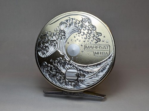 SMITH MARRYAT MR8 Engraving Hokusai fly fishing reel used Shipped from JP - Picture 2 of 6