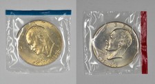 1976 P + D BU Type 2 $1 Copper-Nickel CLAD Ike Eisenhower Dollar Two Coin Lot