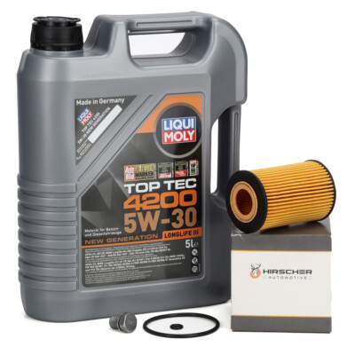 5L LIQUI MOLY TOP TEC 4200 5W30 Motoröl + HIRSCHER Ölfilter für VAG 03N115562B