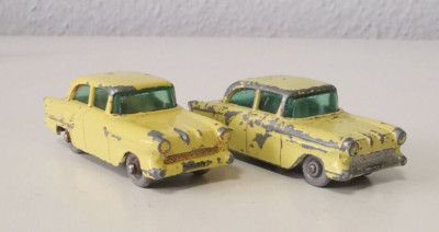 2x Matchbox Lesney Nr. 45 Vauxhall Victor ohne OVP Vintage Grau Räder England