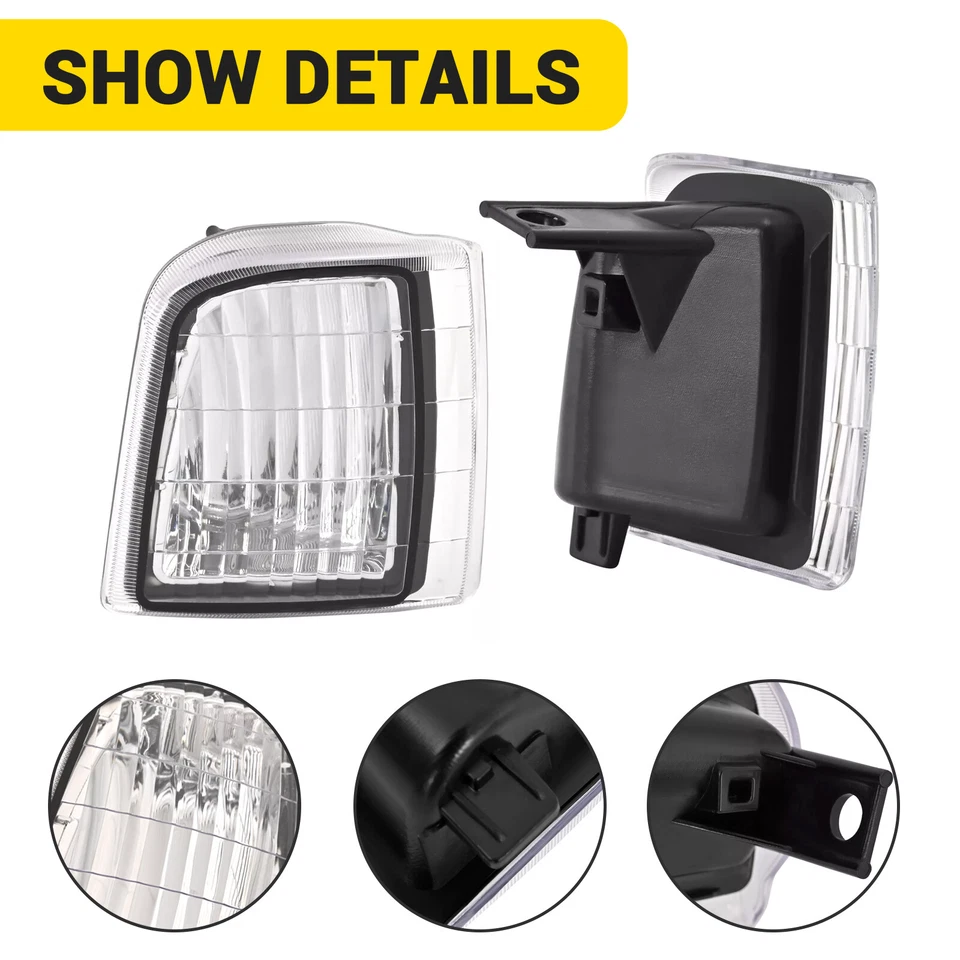 Pair For Chevy Astro & GMC Safari 95-05 Clear Chrome Corner Side Marker Lights Foto 2 de 4
