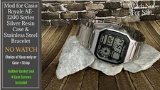 Casio WorldTime AE-1200 Replacement Resin Case Stainless Steel Bracelet NO WATCH