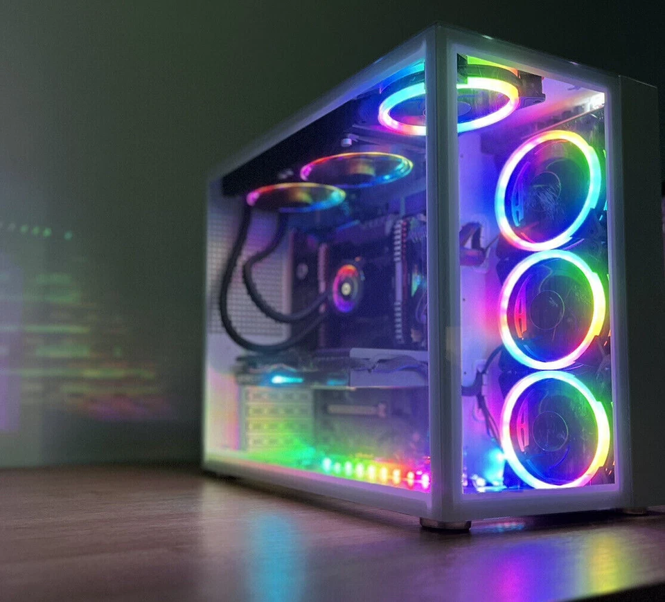 White Case Gaming RGB PC Computer i7 QUAD 16 GB 1TB SSD GTX 1660 Wifi Win 11 - Image 4 of 4