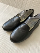 🎄DANIEL GREEN Leather Slip-On Shoes BLACK  Size 6 WW
