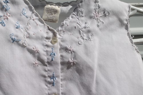 Vintage Neugeborenes Baumwolle Unisex rosa blau bestickt Shirt Hose Set KOSTENLOSER VERSAND! - Bild 1 von 8