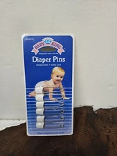 Baby King Diaper Pins Safety Lock  Pin Stainless  6-pk White