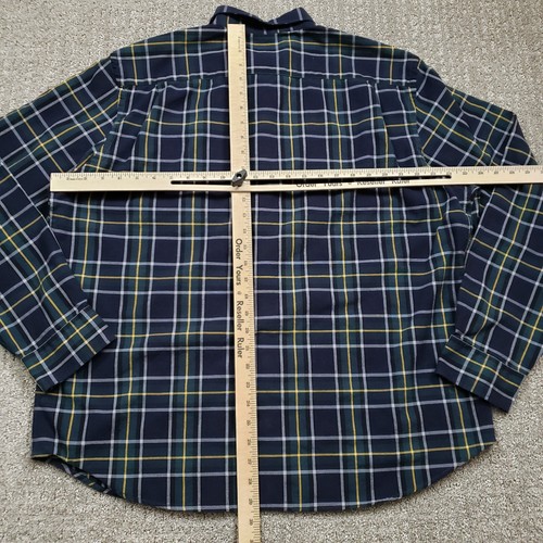 BLACK BROWN 1826 Shirt Mens 2XL Blue Green Button Down Flannel Plaid Grunge - Picture 9 of 13