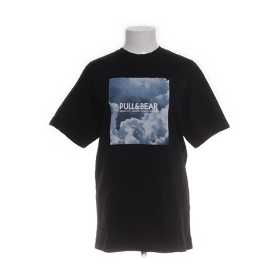 Pull & Bear, T-shirt, Größe: S, Schwarz/Blau/Weiß, Baumwolle, Print, Damen #Vj5