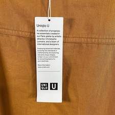 Uniqlo U Dress Womens Small Orange Denim Long Sleeve Drawstring Cotton Pockets