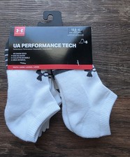 Under Armour UA Performance Tech Unisex Youth 6 Pack Ankle Socks Size 13.5-4 New