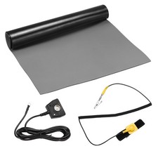 11"x18" Anti Static Mat Kit with ESD Wrist and Ground Wire, Gray