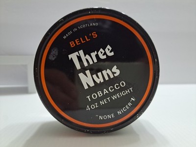 Vintage Bell's Three Nuns Tobacco Tin 4 oz Scotland James B Russell Distributor