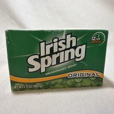 Lot 2 Vtg Irish Spring Original Soap Old Formula No Flaxseed Oil 3.7oz 4oz Bar