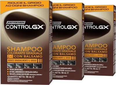 Just For Men Control GX Shampoo Balsam Anti Grau Gradual 3x118 ml