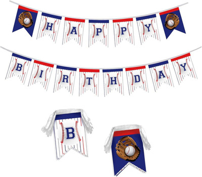 Sport Baseball Simple Happy Birthday Banner Suitable for Decorating Banners in L
