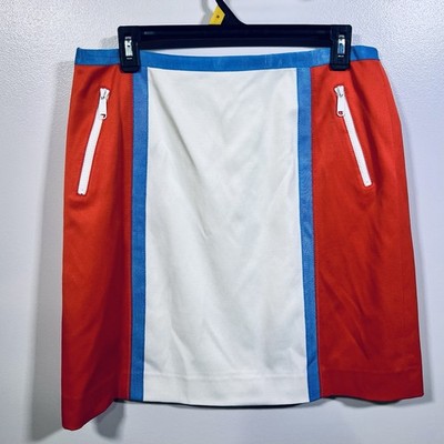 Etcetera Unique Retro-Inspired Red, White And Blue Women's Skirt - Size 8