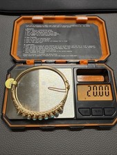 18kt Gold  Natural Turquoise Bangle Braclet Vintage 20grams