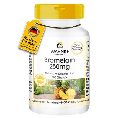 Bromelain 250 mg 100 Kapseln, zeitverzögerte DRCaps , vegan | Warnke Vitalstoffe