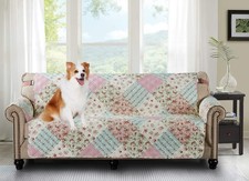 Pink and Green Rose Patchwork Couch Cover 70