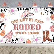 5x3ft 2nd Rodeo Birthday Backdrop for Girl Not My First Rodeo Party Decor