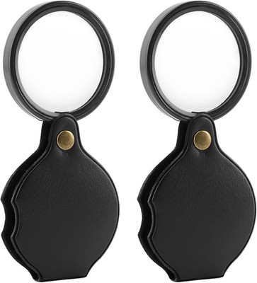 20X Pocket Magnifier, 2Pcs Small Pocket Magnify Glass, Rotating Folding HD Mini