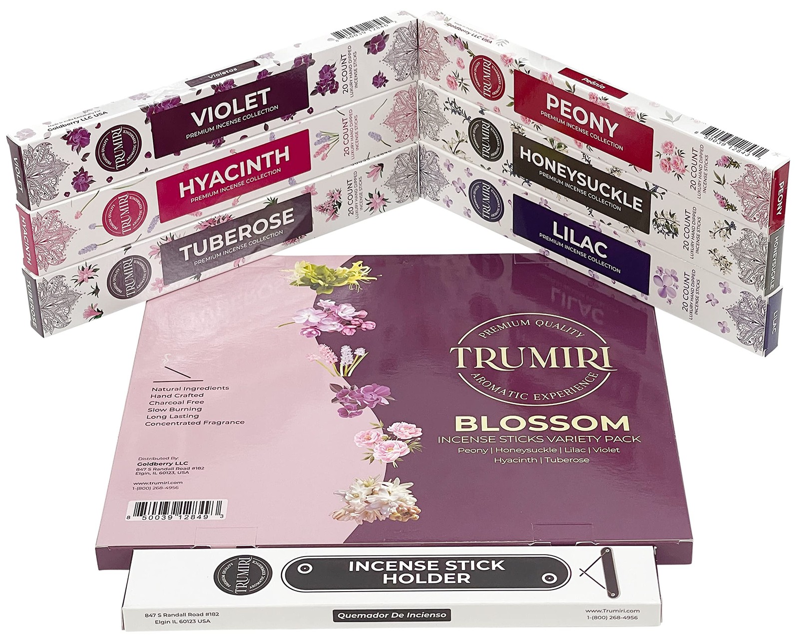 Blossom Incense Sticks Variety Pack - 120 Insence-Sticks (6 Incents x 20 Inse...