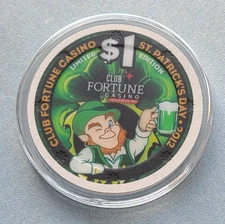 Club Fortune Casino- St Patrick's Day 2012 / Henderson NV - $1  Casino Chip