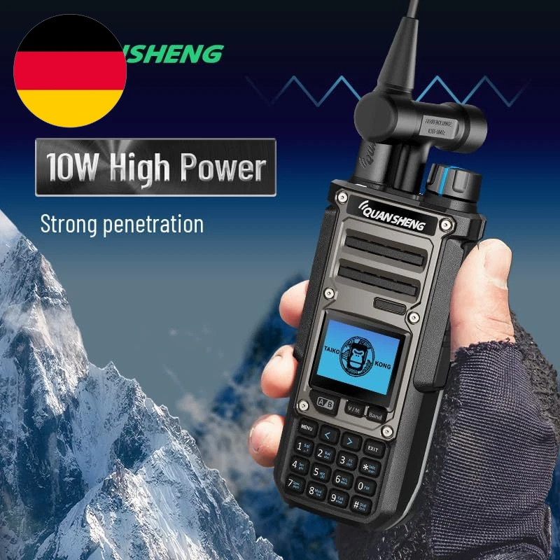 QUANSHENG TK-11(8) VHF/UHF Dual Band 10W Walkie Talkie Mit 999 Kanälen, Typ-C La - Bild 2 von 4
