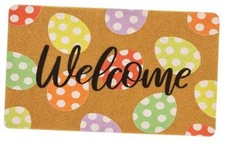 Easter-Eggs Welcome-Doormat-Outdoor-Entrance Artificial-Coir Colorful Eggs