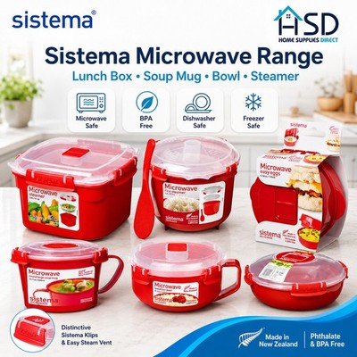Sistema Mikrowellen Lunchbox Behälter Warmes Essen Klapp Deckel Rot Kunststoff