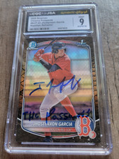 Jhostynxon Garcia Signed 2025 Bowman Baseball Card #BCP43 CGC JSA Red Sox