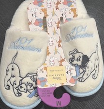 101 Dalmatians Womens Fuzzy Mule Slippers Size 7/8 Primark -NEW