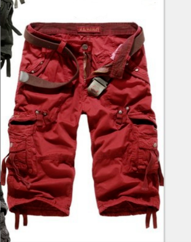 Mens Cotton Combat Pants Multi-Pocket Cargo Shorts 3/4 Long Length Shorts 39-42 - Picture 9 of 26