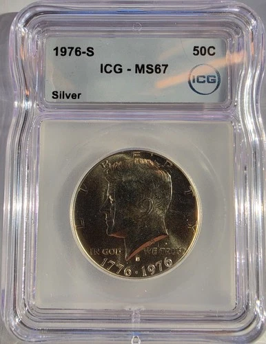 1976-S Silver Bi-Centennial Kennedy Half Dollar ICG MS67