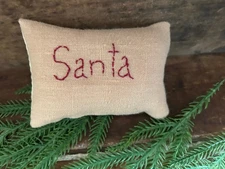 Primitive Stitchery  Christmas  Handstitched  Santa  Bowl Filler Tuck  Ornie