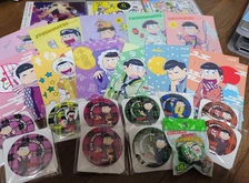 Osomatsu-san CD & Goods Set 3 CDs Postcards Badges Ticket Holder Lot