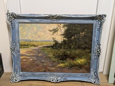 Antik Ölgemälde Feldweg Impressionismus Malerei  Von Robert Buchholz Geb. 1865