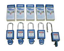 5 x  38mm LOCKOUT SAFETY PADLOCKS UNIQUE CODED KEYS ELECTRICAL GAS MECHANICAL