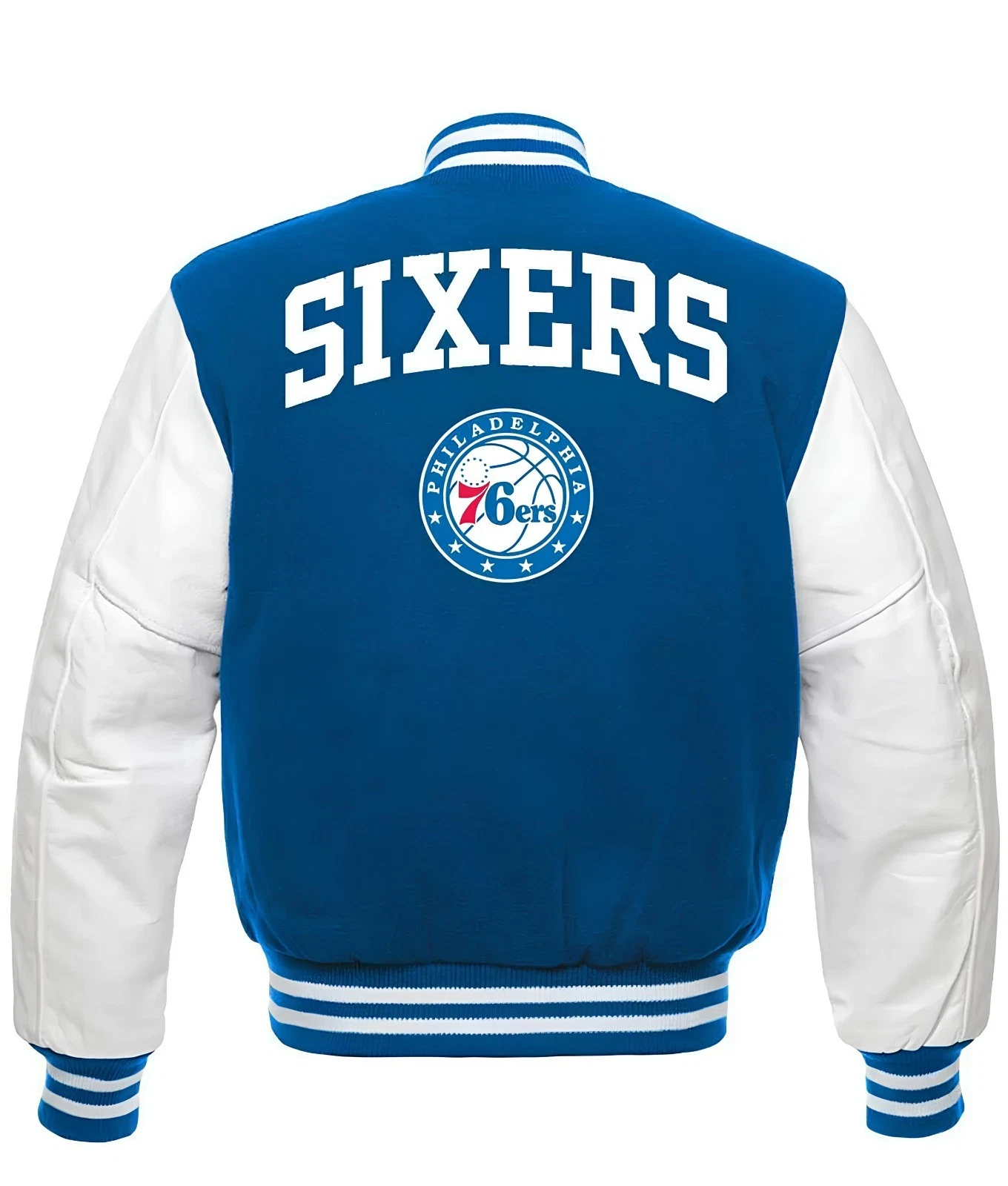 Philadelphia 76ers Royal Blue Body White Jacket