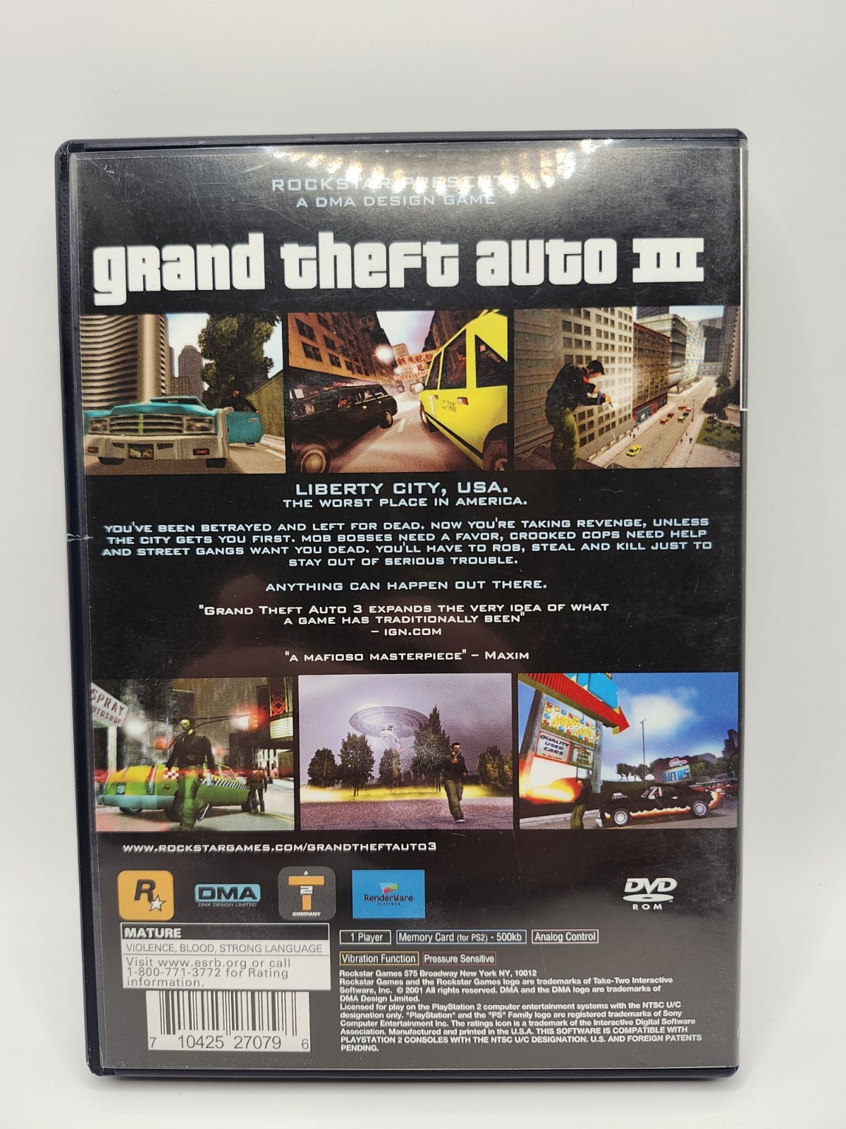 Grand Theft Auto III GTA 3 (Sony PlayStation 2, 2003) PS2 W/ MAP MANUAL Tested 