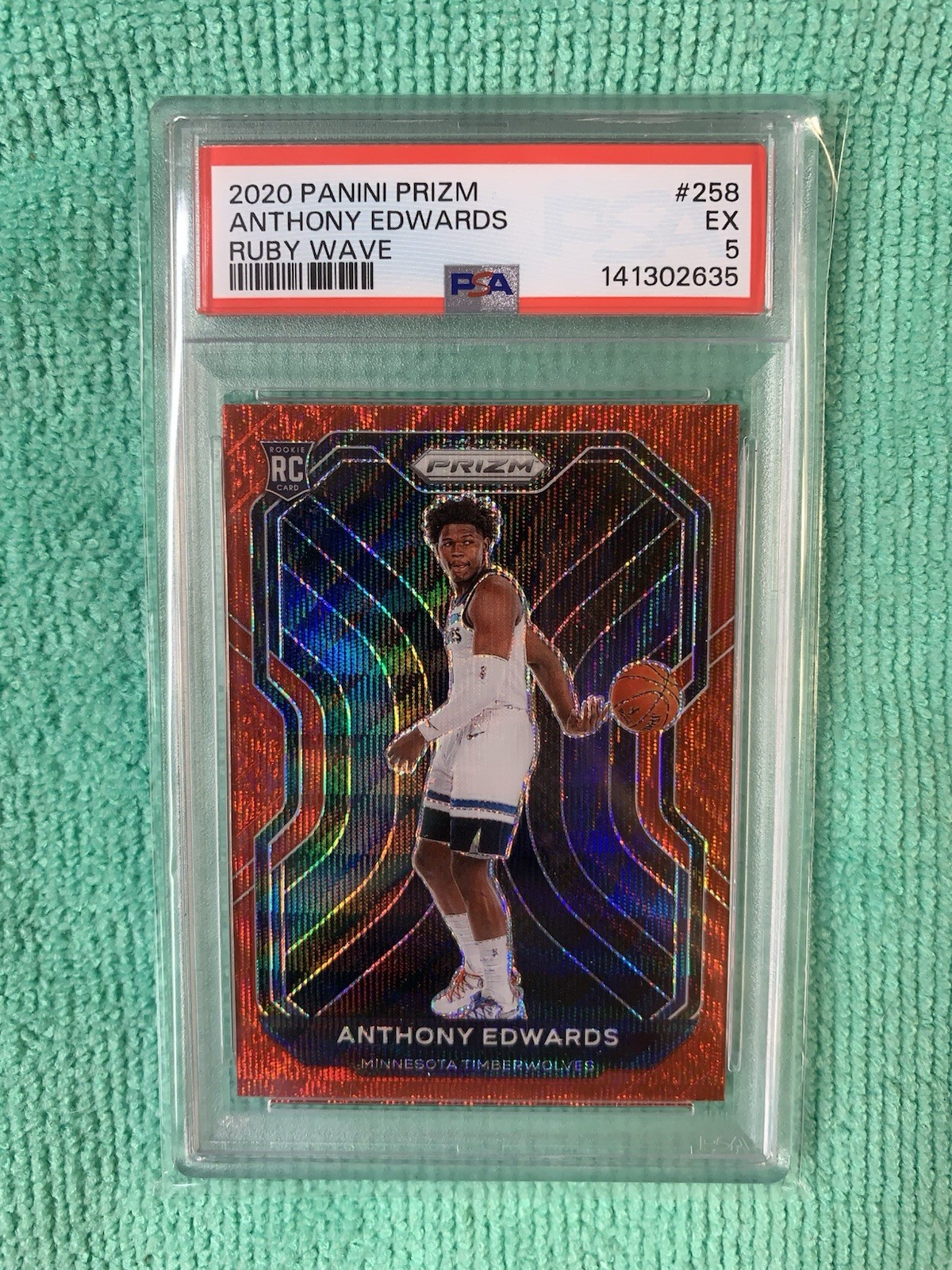 2020-21 Panini Prizm - Anthony Edwards #258 Ruby Wave Prizm (RC)