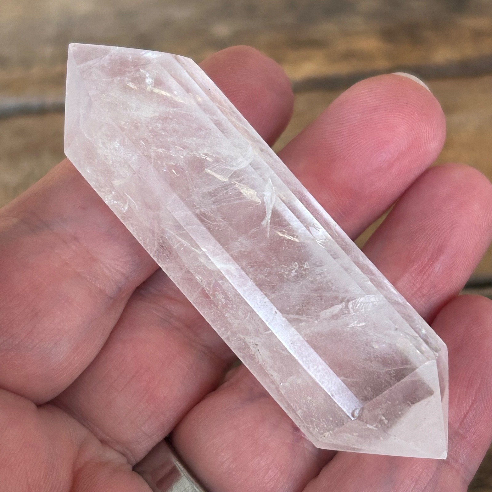 Double Terminated Clear Quartz Crystal Wand 3