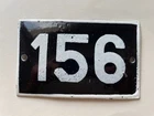 Vintage Enamel Porcelain House Number 156 Door Sign Dark Blue (almost Black)