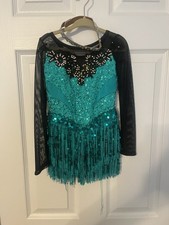 Green Dress For Skating Covered In Sequins  