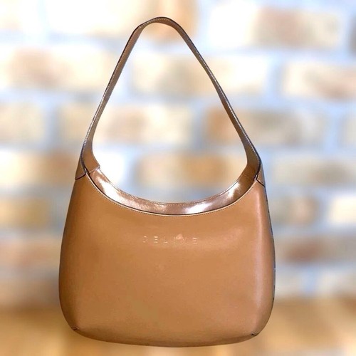 Celine Shoulder Bag Beige Used Stylish Classic