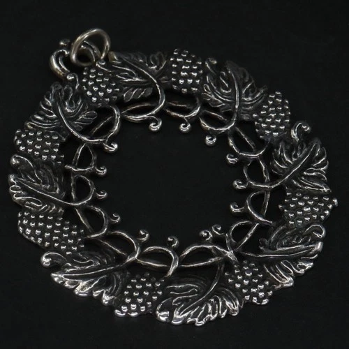 VTG Sterling Silver - 2003 Lunt Grape Leaf Wreath Christmas Ornaments - 27g