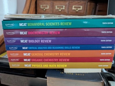 Kaplan MCAT Review 10th Edition Full Set with Quicksheets and Noteboard Booklet