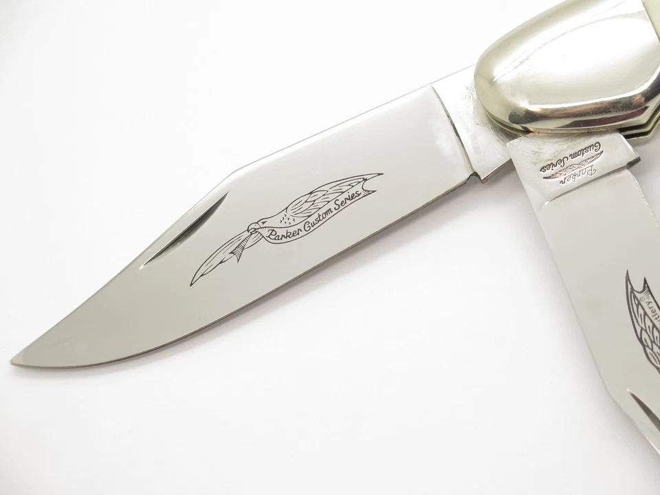 复古 20 世纪 80 年代 Parker 定制 Seki 日本 2 刀片光滑骨折叠猎人刀 — 第 3/4 张图片