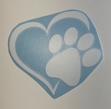 Paw in Heart - Die Cut Vinyl Decal Sticker High Quality Animal Love Cat Dog Pet
